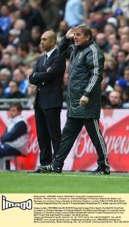 Football - FA Cup Final - Liverpool vs. Chelsea Manager of Chelsea, Roberto Di Matteo and Manager of Liverpool, Kenny Dalglish at Wembley Stadium, London