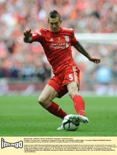 Football - FA Cup Final - Liverpool vs. Chelsea FA Cup sign in the stadium. Daniel Agger - Liverpool