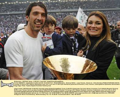 Torino 13 05 2012 - campionato di calcio serie A Juventus Turin - Atalanta Bergamo; Gianluigi Buffon - Louis Thomas - David Lee - Alena Seredova 