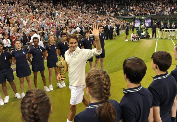Tennis Wimbledon Championship 2012 25 Juni- 8.Juli London, England Roger Federer Schweiz,gewinnt zum siebten Maldas Wimbledon Turnier im Einzel