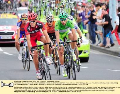 RADSPORT - Tour de France 2012 FOIX,FRANKREICH,15.JUL.12 - DIVERS, RADSPORT - Tour de France 2012, 14. Etappe, Limoux - Foix. Bild zeigt Philippe Gilbert (BEL BMC) und Peter Sagan (SVK Liquigas).