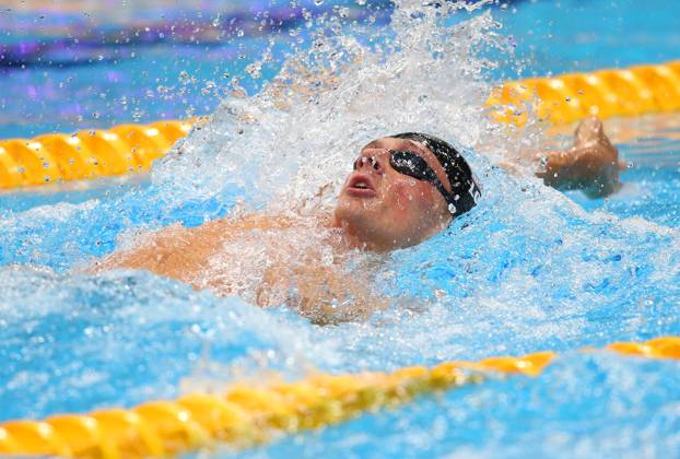 OLYMPIA - Olympische Spiele 2012 LONDON,ENGLAND,01.AUG.12 - DIVERS, OLYMPIA, SCHWIMMEN - Olympische Sommerspiele in London 2012, 200m Rücken der Herren. Bild zeigt Ryan Lochte (USA).