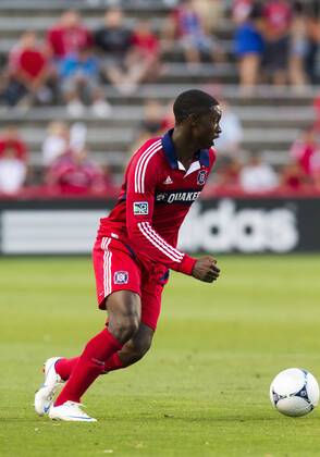 Aug. 5, 2012 - Bridgeview, Illinois, U.S - Chicago Fire defender JALIL ANIBABA, seen here during an MLS Fussball Herren USA match against Toronto FC at Toyota Park. MLS Fussball Herren USA 2012: Fire Defeats Toronto FC 2-1 - ZUMAt10