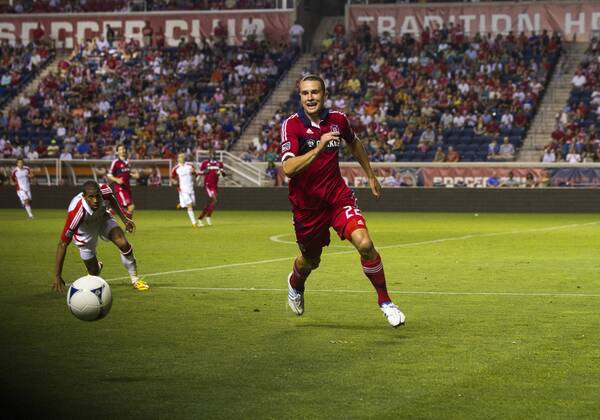 Aug. 4, 2012 - Bridgeview, Illinois, U.S - Chicago Fire defender AUSTIN BERRY, seen here during an MLS Fussball Herren USA match against Toronto FC at Toyota Park. MLS Fussball Herren USA 2012: Fire Defeats Toronto FC 2-1 - ZUMAt10