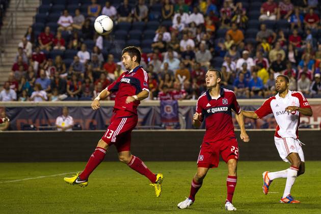 Aug. 4, 2012 - Bridgeview, Illinois, U.S - Chicago Fire defender GONZALO SEGARES, seen here during an MLS Fussball Herren USA match against Toronto FC at Toyota Park. MLS Fussball Herren USA 2012: Fire Defeats Toronto FC 2-1 - ZUMAt10