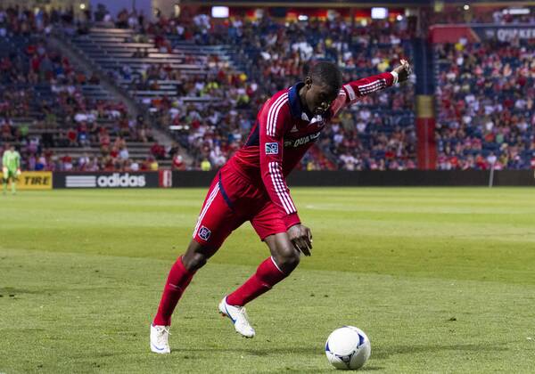Aug. 4, 2012 - Bridgeview, Illinois, U.S - Chicago Fire defender JALIL ANIBABA, seen here during an MLS Fussball Herren USA match against Toronto FC at Toyota Park. MLS Fussball Herren USA 2012: Fire Defeats Toronto FC 2-1 - ZUMAt10