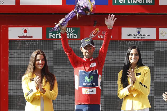 Alejandro Valverde with the leader s red jersey after the stage of La Vuelta 2012 between Faustino V and Eibar (Arrate).August 20,2012.  (201208203060)