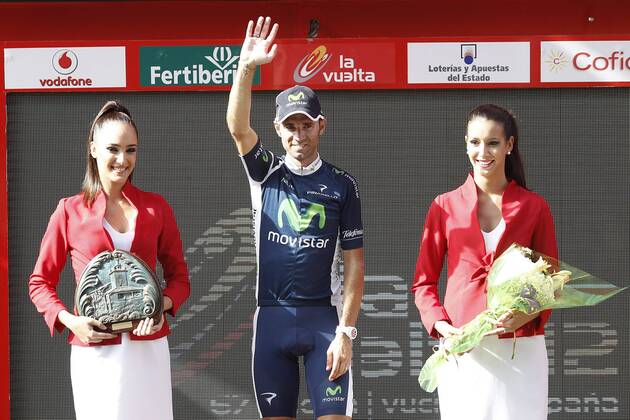 Alejandro Valverde celebrates the victory in the stage of La Vuelta 2012 between Faustino V and Eibar (Arrate).August 20,2012.  (20261549)