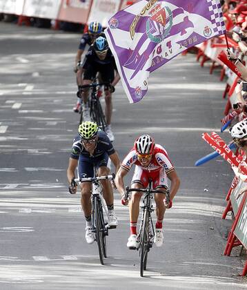 (L to R) Christopher Froom (c), Alberto Contador (t), Alejandro Valverde (l) and Joaquin Purito Rodriguez during the stage of La Vuelta 2012 between Faustino V and Eibar (Arrate).August 20,2012.  (20261541)
