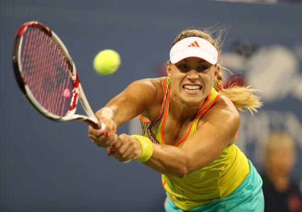 US Open 2012, USTA Billie Jean King National Tennis Center, Flushing Meadows, New York, ITF Grand Slam Tennis Tournament . Angelique Kerber (GER) Aktion, Einzelbild, , Querformat,