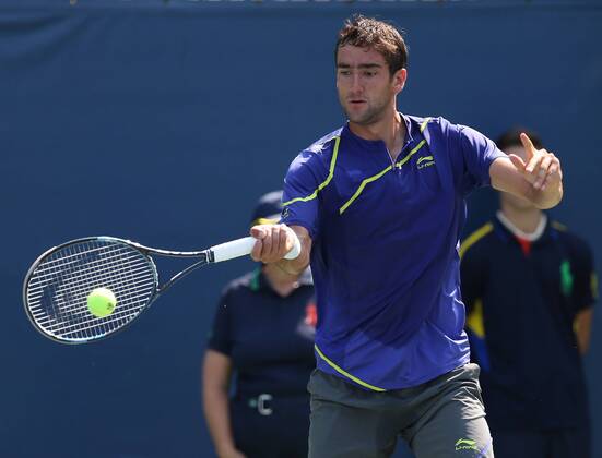 US Open 2012, USTA Billie Jean King National Tennis Center, Flushing Meadows, New York, ITF Grand Slam Tennis Tournament . Marin Cilic (CRO) Aktion, Einzelbild, , Querformat,