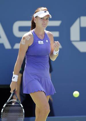 Agnieszka Radwanska of Poland on day 6 in Arthur Ashe Stadium at the Billie Jean King National Tennis Center in New York City on September 1, 2012.  NYP20120901102