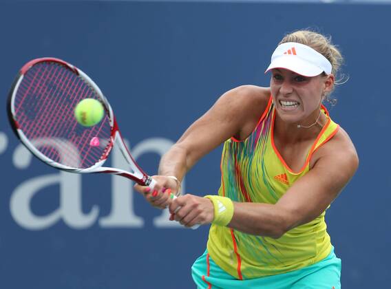 US Open 2012, USTA Billie Jean King National Tennis Center, Flushing Meadows, New York, ITF Grand Slam Tennis Tournament , Angelique Kerber (GER),Aktion,Einzelbild, Halbkoerper,Querformat,