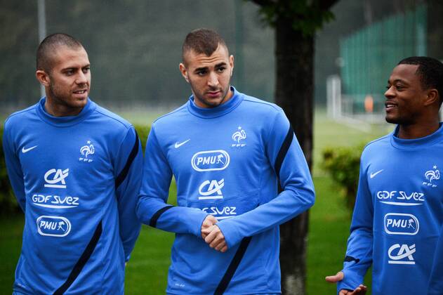 Karim BENZEMA (fra) - Jeremy MENEZ (fra) - Patrice EVRA (fra) FOOTBALL : Equipe de France - 10 10 2012 AnthonyBIBARD FEP Panoramic