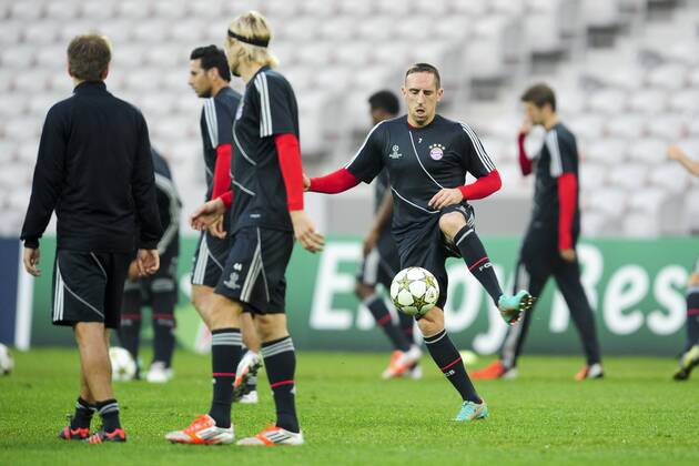 Franck Ribery FOOTBALL : entrainement du Bayern de Munich - Champions League - 22 10 2012 JBAutissier Panoramic