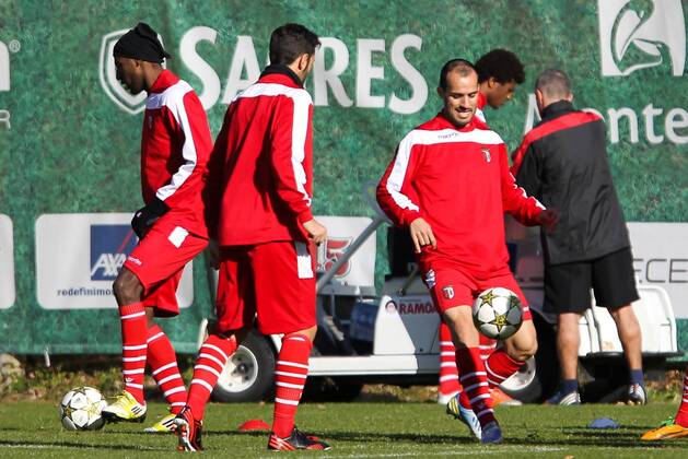 Ruben Micael (R) of SC Braga (Sporting) during the training session before the UEFA Champions League, Group H, match in Braga.