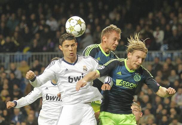 Madrid - Fußball, Champions League - Real Madrid vs. Ajax Amsterdam - Cristiano Ronaldo , Christian Poulsen 