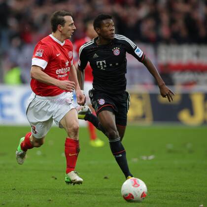 02.02.2013 Fussball Bundesliga FSV Mainz 05 - FC Bayern Muenchen Spieltag 20 Fussball Maenner Saison 2012 13 Zdenek POSPECH (FSV Mainz 05 - 3) - David ALABA (FC Bayern Muenchen - 27)