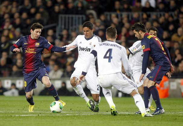 Copa del Rey. FC Barcelona vs Real Madrid. Lionel Messi vs Raphael Varane