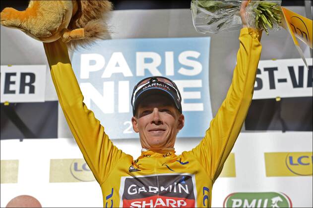 TALANSKY Andrew (USA) of Garmin Sharp Podium : Paris - Nizza 2013 - Brioude Saint Vallier - 4. Etappe - 07 03 2013 PhotoNews Panoramic 