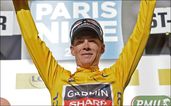 TALANSKY Andrew (USA) of Garmin Sharp Podium : Paris - Nizza 2013 - Brioude Saint Vallier - 4. Etappe - 07 03 2013 PhotoNews Panoramic 