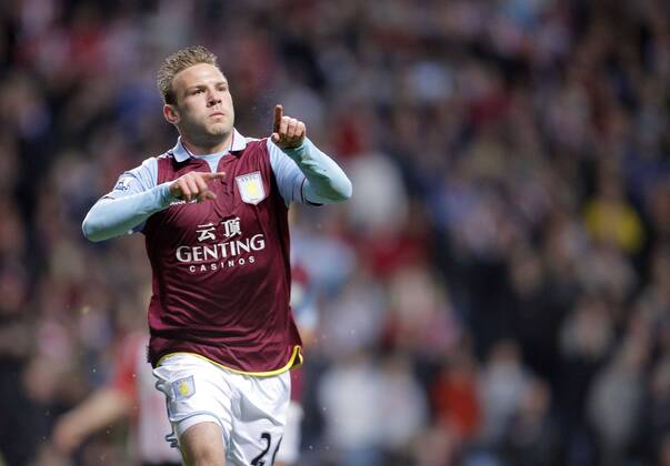 Andreas Weimann of Aston Villa celebrates scoring his sides second goal of the game - Barclays Premier League - Aston Villa vs AFC Sunderland FC - Villa Park Birmingham - Season 12 13 - 29th April 2013 - EDITORIAL USE ONLY. No use with unauthorised audio, video, data, fixture lists, club league logos or live services. Online in-match use limited to 120 images, no video emulation. No use in betting, games or single club league player publications.