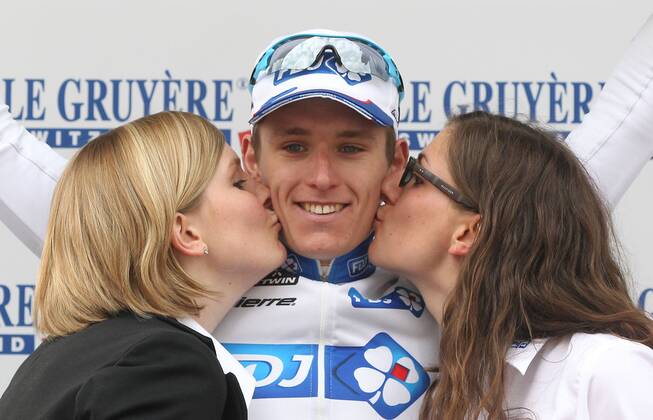 Schweiz, Buochs 11.06.2013 : Radsport Tour de Suisse 2013 4. Etappe Innertkirchen-Buochs DEMARE Arnaud (Fra) FDJ (FDJ) Sieger 4. Etappe