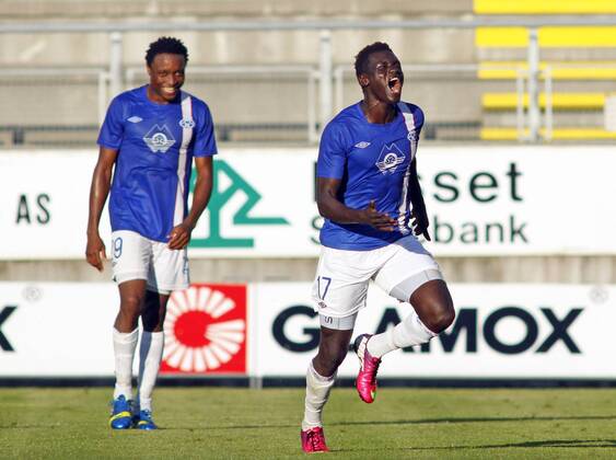 Fotball Football UEFA Champions League Qual 2QR 23 23.07.2013 at Aker Stadion, Molde Molde FK V Sligo Rovers - Aliou Coly - Molde Emmanuel Ekpo - Molde 