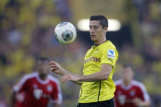 Supercup Deutschland 2013 Borussia Dortmund vs. FC Bayern München 4:2 HIER wenn die Dortmunder (hier Robert Lewandowski BVB) den Ball hatten konnten die Münchener oft nur zusehen