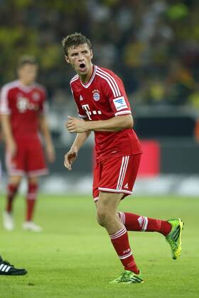 Supercup Deutschland 2013 Borussia Dortmund vs. FC Bayern München 4:2 HIER Thomas Müller (FC Bayern München) blickt zurück im Zorn
