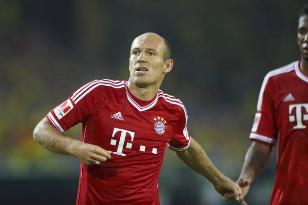 Supercup Deutschland 2013 Borussia Dortmund vs. FC Bayern München 4:2 HIER Arjen Robben (FC Bayern München) nach seinem Tor 1
