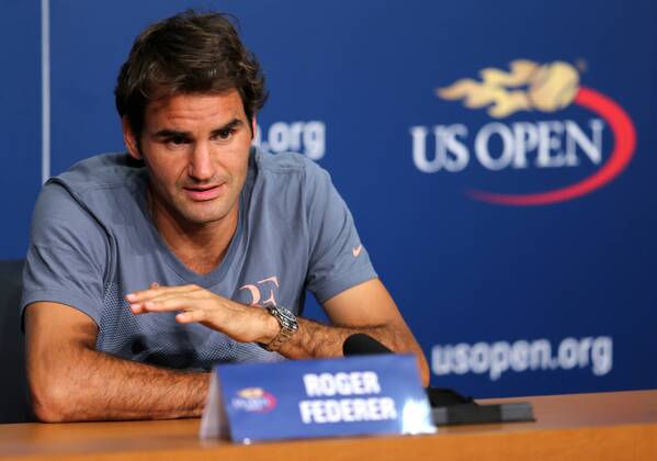 TENNIS - ATP, US Open 2013, PK NEW YORK CITY,NEW YORK,USA,24.AUG.13 - TENNIS - ATP Tennis Herren Tour, US Open 2013, Grand Slam, Flushing Meadows, Pressekonferenz. Bild zeigt Roger Federer (SUI). 