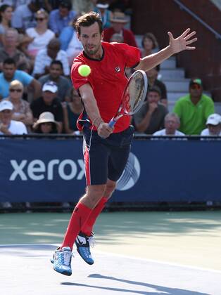 US Open 2013, USTA Billie Jean King National Tennis Center, Flushing Meadows, New York, ITF Grand Slam Tennis Tournament . Philipp Petzschner (GER), Aktion,Einzelbild,Ganzkoerper,Hochformat