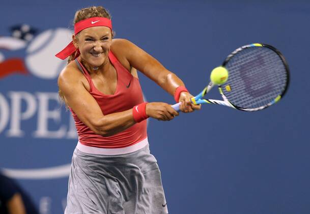 US Open 2013, USTA Billie Jean King National Tennis Center, Flushing Meadows, New York, ITF Grand Slam Tennis Tournament . Victoria Azarenka (BLR), Aktion,Einzelbild, Halbkoerper,Querformat