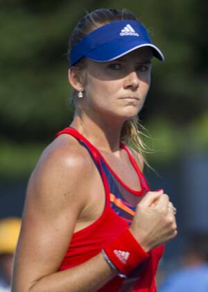 Aug. 27, 2013 - Flushing, Queens, New York, U.S - August 27, 2013: Daniela Hantuchova(SVK) gestures with a fist pump after winning a point during her first round Women s Singles match on Day 2 of the 2013 U.S. Open Tennis Championships at the USTA BillieJeanKing National Tennis Center in Flushing, Queens, New York. TENNIS 2013: US OPEN Championship AUG 27 - ZUMAc04