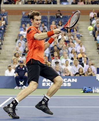 Andy Murray in their first round match on day three at the U.S. Open Tennis Championships at the USTA Billie Jean King National Tennis Center in New York City on August 28, 2013.  NYP20130828114