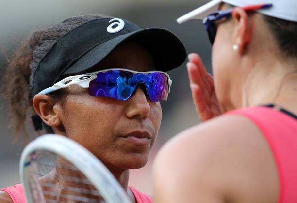 TENNIS - WTA, US Open 2013 NEW YORK CITY,NEW YORK,USA,31.AUG.13 - TENNIS - WTA Tennis Damen Tour, US Open 2013, Grand Slam, Flushing Meadows, Doppel. Bild zeigt Raquel Kops Jones und Abigail Spears (USA).