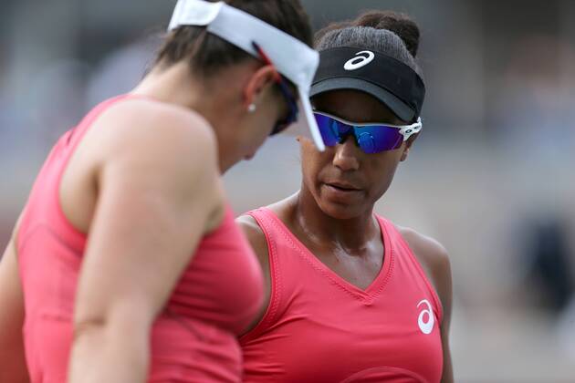 TENNIS - WTA, US Open 2013 NEW YORK CITY,NEW YORK,USA,31.AUG.13 - TENNIS - WTA Tennis Damen Tour, US Open 2013, Grand Slam, Flushing Meadows, Doppel. Bild zeigt Abigail Spears und Raquel Kops Jones (USA).