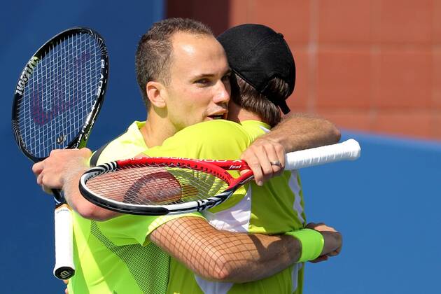 TENNIS - ATP, US Open 2013 NEW YORK CITY,NEW YORK,USA,03.SEP.13 - TENNIS - ATP Tennis Herren World Tour, US Open 2013, Grand Slam, Flushing Meadows, Doppel. Bild zeigt den Jubel von Bruno Soares (BRA) und Alexander Peya (AUT). 