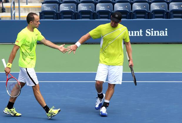 TENNIS - ATP, US Open 2013 NEW YORK CITY,NEW YORK,USA,03.SEP.13 - TENNIS - ATP Tennis Herren World Tour, US Open 2013, Grand Slam, Flushing Meadows, Doppel. Bild zeigt Bruno Soares (BRA) und Alexander Peya (AUT). 
