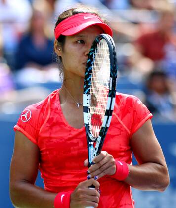 Na Li of China reacts after losing a game in the second set of their quarter-final match at the U.S. Open Championship held at the USTA BillieJeanKing National Tennis Center on September 3, 2013 in New York City. UPI Photo Monika Graff  NYP20130903317