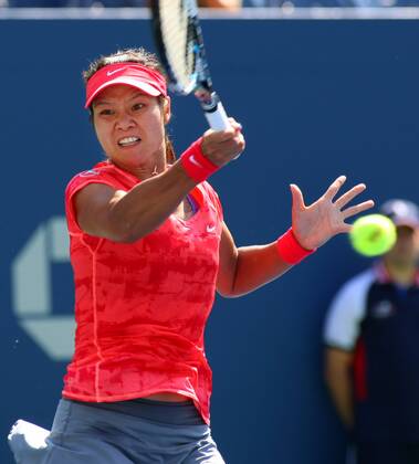 Na Li of China returns the ball in the second set of their quarter-final match at the U.S. Open Championship held at the USTA BillieJeanKing National Tennis Center on September 3, 2013 in New York City. UPI Photo Monika Graff  NYP20130903319