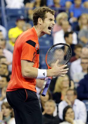 Andy Murray of the United Kingdom in the first set of their 4th round match in Arthur Ashe Stadium on day nine at the U.S. Open Tennis Championships at the USTA Billie Jean King National Tennis Center in New York City on September 3, 2013.  NYP20130903123