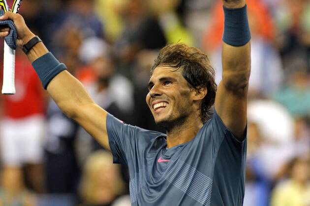 Rafael Nadal of Spain celebrates - quarter-finals match at the U.S. Open Championship held at the USTA Billie Jean King National Tennis Center on September 4, 2013 in New York City. . UPI Photo Monika Graff  NYP20130904338