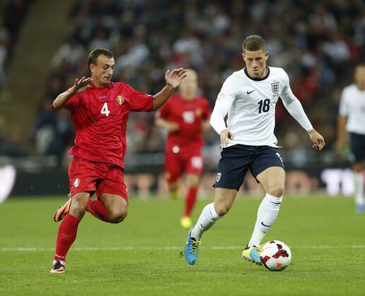 England s Ross Barkley in action on his debut England v Moldova - 2014 World Cup Qualifier - Wembley Stadium - London - England -06 09 2013 - Pic David Klein Sportimage EDITORIAL USE ONLY. No use with unauthorised audio, video, data, fixture lists, club league logos or live services. Online in-match use limited to 120 images, no video emulation. No use in betting, games or single club league player publications.
