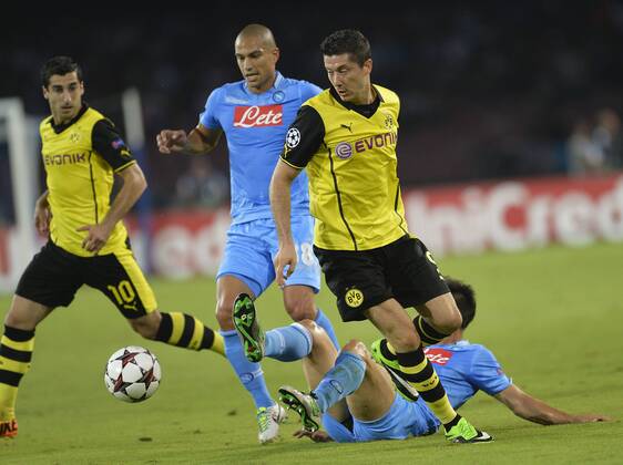 Gokhan Inler Napoli, Robert Lewandowski Borussia Napoli SSC Napoli - Borussia Dortmund andreaxstaccioli