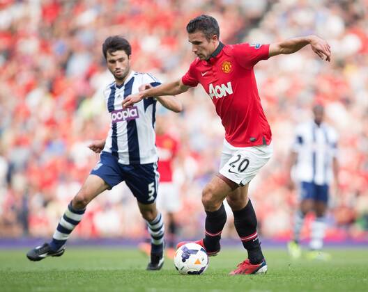 Robin van Persie of Manchester United in action - Manchester United vs. West Bromwich Albion - Barclay s Premier League - Old Trafford - Manchester - 28 09 2013 Pic Philip Oldham Sportimage EDITORIAL USE ONLY. No use with unauthorised audio, video, data, fixture lists, club league logos or live services. Online in-match use limited to 120 images, no video emulation. No use in betting, games or single club league player publications.