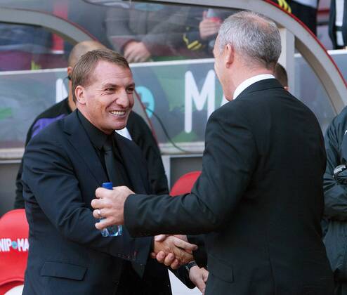 Manager of Liverpool, Brendan Rodgers greets Caretaker manager of Sunderland, Kevin Ball - Sunderland vs. Liverpool - Barclay s Premier League - Stadium of Light - Sunderland - 29 09 2013 Pic Philip Oldham Sportimage EDITORIAL USE ONLY. No use with unauthorised audio, video, data, fixture lists, club league logos or live services. Online in-match use limited to 120 images, no video emulation. No use in betting, games or single club league player publications.