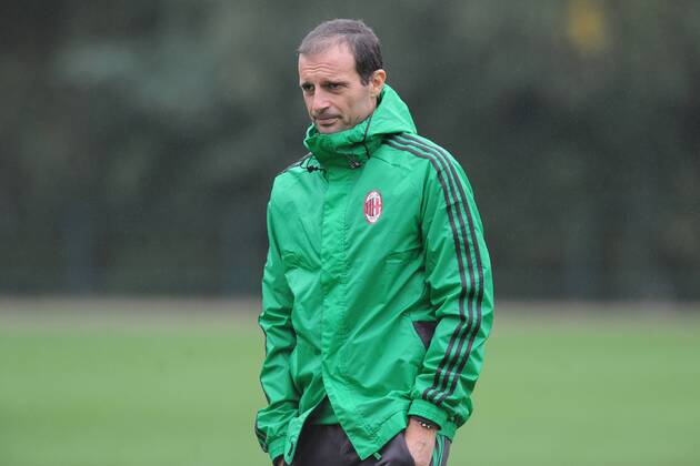 MASSIMILIANO ALLEGRI MILAN 2013-14 ALLENAMENTO CHAMPIONS LEAGUE 30-09-2013