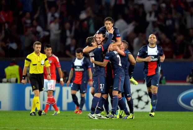 Zlatan Ibrahimovic (psg) - Marquinhos (psg) FOOTBALL : FC Paris Saint Germain vs Benfica Lisbon - UEFA Champions League - 02 10 2013 AnthonyBIBARD FEP Panoramic 